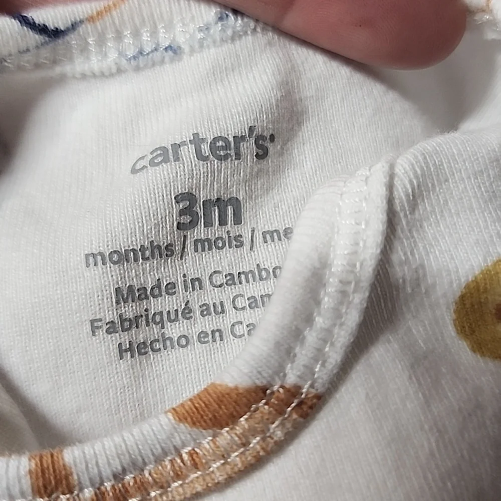 Carter's 2pk transportation onesies sz 3 mon